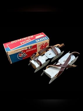 Vintage Kids Dominion Adjustable Strap Ice Bob Skates in original box